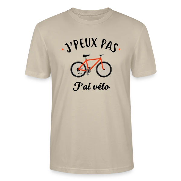 Maquette de T-shirt bio CRAFTER Stanley Stella Unisexe « J'peux Pas J'ai Vélo » à personnaliser