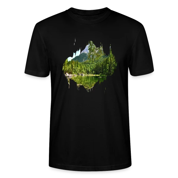 Maquette de T-shirt bio CRAFTER Stanley Stella Unisexe « Paysage Naturel Abstrait Effet Splash » à personnaliser