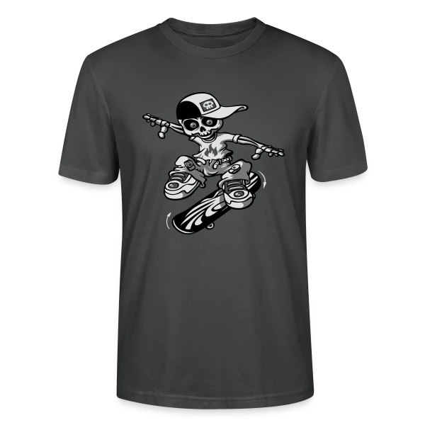 Maquette de T-shirt bio CRAFTER Stanley Stella Unisexe « Squelette Skateur : Le Rider de l'Au-delà » à personnaliser