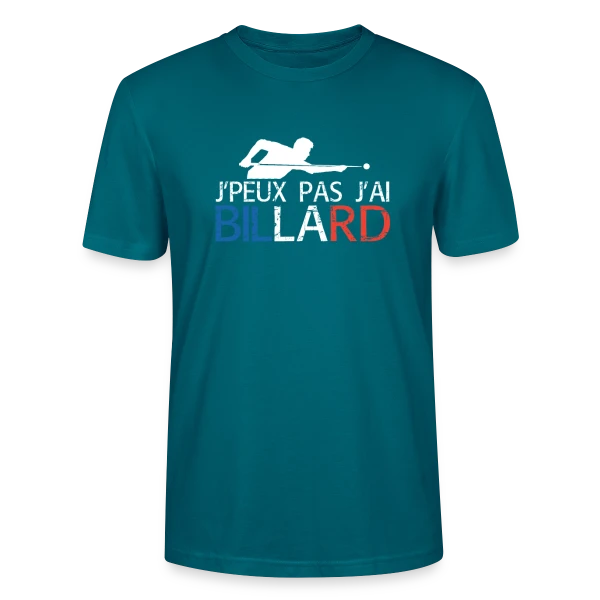Maquette de T-shirt bio CRAFTER Stanley Stella Unisexe « J'peux Pas, J'ai Billard ! T-shirt Humour Passion » à personnaliser