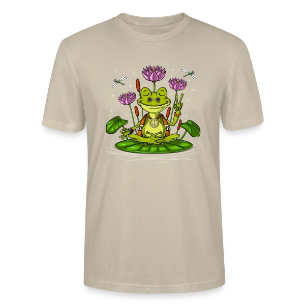 Maquette de T-shirt bio CRAFTER Stanley Stella Unisexe « Grenouille Zen Hippie » à personnaliser