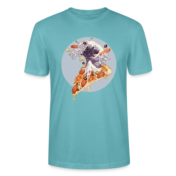 Maquette de T-shirt bio CRAFTER Stanley Stella Unisexe « La Grande Vague de Pizza Kanagawa » à personnaliser