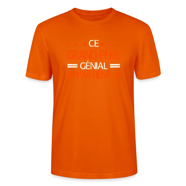 Maquette de T-shirt bio CRAFTER Stanley Stella Unisexe « Ce Grand-Père Génial Appartient à... - Cadeau Personnalisé » à personnaliser
