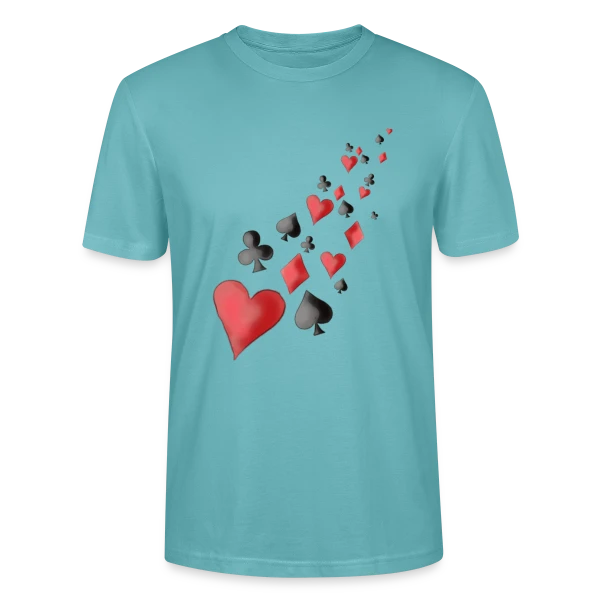 Maquette de T-shirt bio CRAFTER Stanley Stella Unisexe « Envolée de Cartes à Jouer » à personnaliser