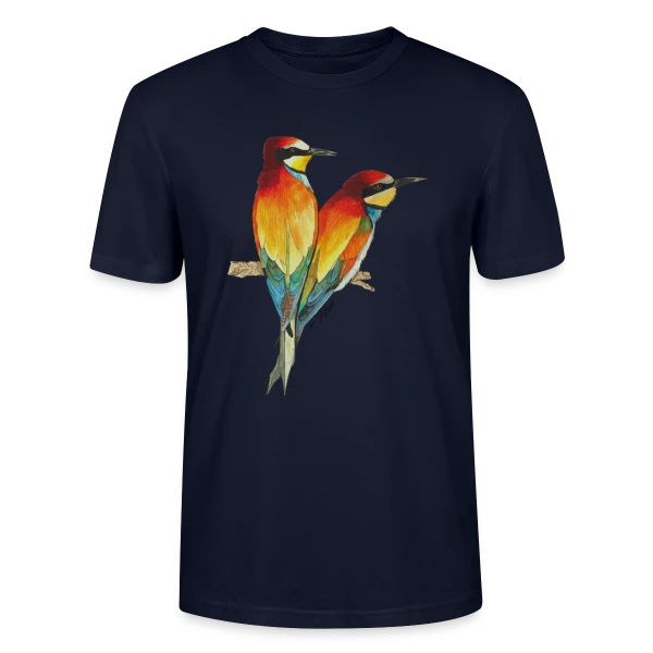 Maquette de T-shirt bio CRAFTER Stanley Stella Unisexe « Guêpiers d'Europe Colorés » à personnaliser