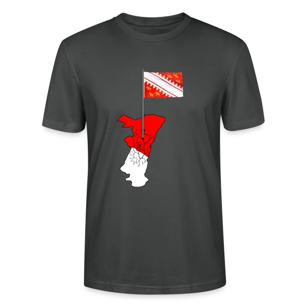 Maquette de T-shirt bio CRAFTER Stanley Stella Unisexe « Drapeau Alsace Emblème Régional » à personnaliser