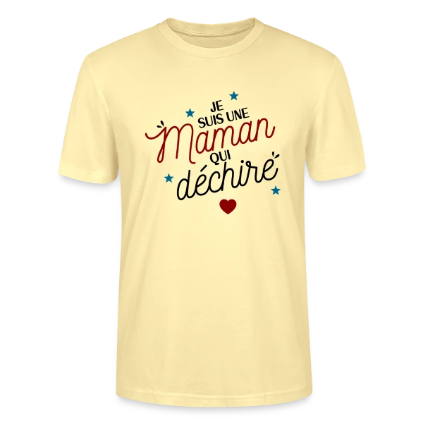 Maquette de T-shirt bio CRAFTER Stanley Stella Unisexe « Maman qui déchire » à personnaliser