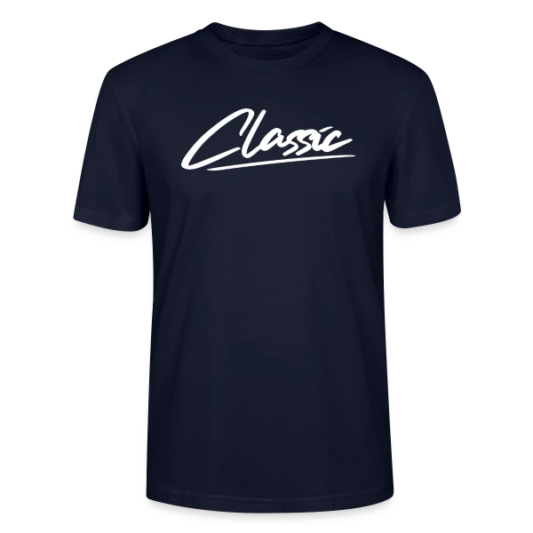 Maquette de T-shirt bio CRAFTER Stanley Stella Unisexe « Inscription Classique Blanche » à personnaliser