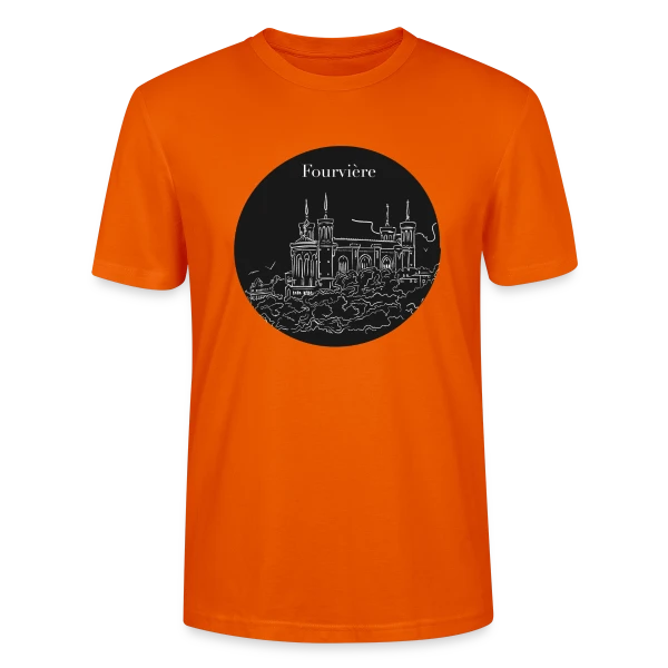 Maquette de T-shirt bio CRAFTER Stanley Stella Unisexe « Basilique Fourvière Nuit » à personnaliser