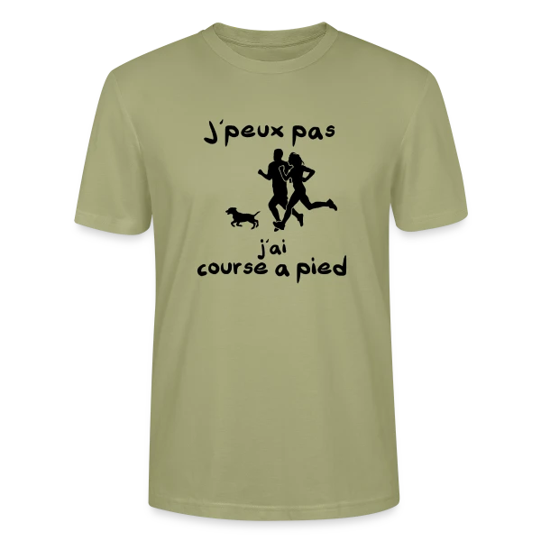 Maquette de T-shirt bio CRAFTER Stanley Stella Unisexe « J'peux pas, j'ai Course à Pied (Jogging, Running) » à personnaliser