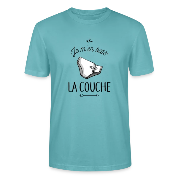 Maquette de T-shirt bio CRAFTER Stanley Stella Unisexe « Je m'en Bats la Couche : Humour & Décontraction » à personnaliser