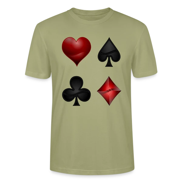 Maquette de T-shirt bio CRAFTER Stanley Stella Unisexe « Symboles de Poker Élégants » à personnaliser