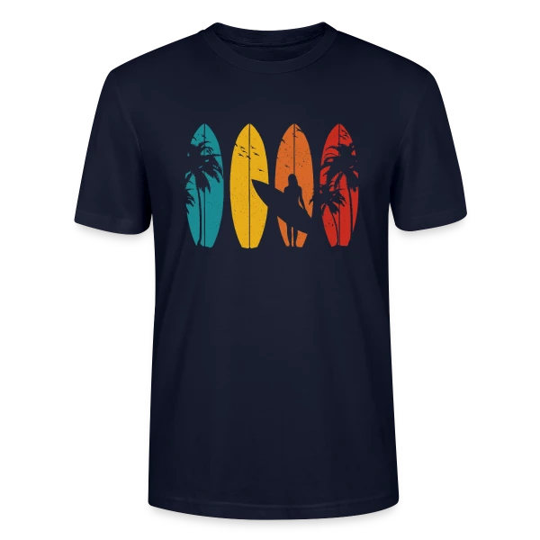 Maquette de T-shirt bio CRAFTER Stanley Stella Unisexe « Surfeur Vintage | Cadeau Rétro » à personnaliser