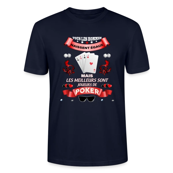 Maquette de T-shirt bio CRAFTER Stanley Stella Unisexe « Le Meilleur Joueur de Poker » à personnaliser