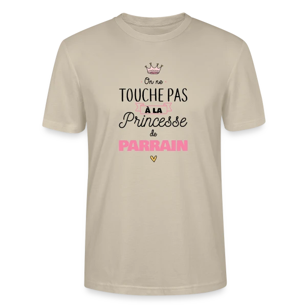 Maquette de T-shirt bio CRAFTER Stanley Stella Unisexe « Ma Princesse de Parrain » à personnaliser