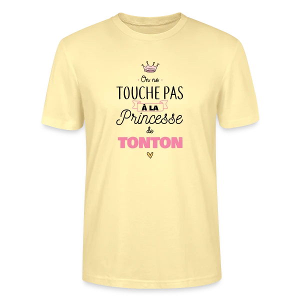 Maquette de T-shirt bio CRAFTER Stanley Stella Unisexe « La Princesse de Tonton - Touche Pas ! » à personnaliser