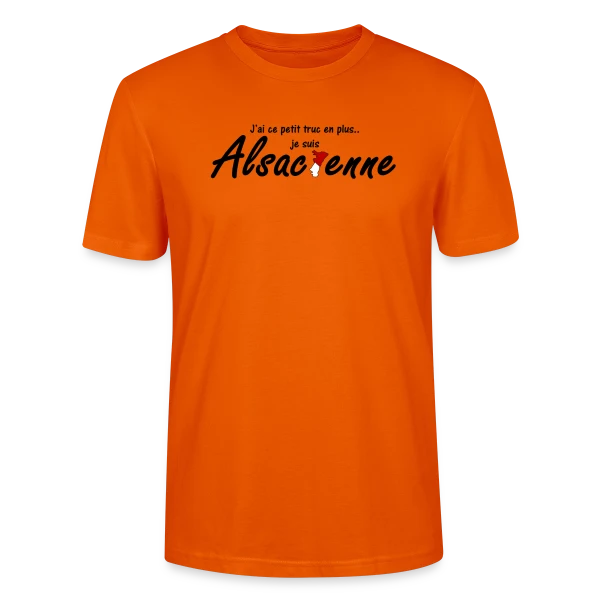 Maquette de T-shirt bio CRAFTER Stanley Stella Unisexe « Je suis Alsacienne Humour » à personnaliser