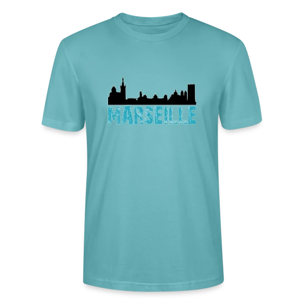 Maquette de T-shirt bio CRAFTER Stanley Stella Unisexe « Skyline Marseille Urbaine » à personnaliser