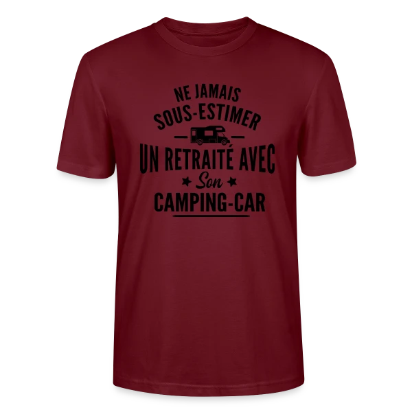 Maquette de T-shirt bio CRAFTER Stanley Stella Unisexe « Ne Jamais Sous-Estimer un Retraité en Camping-Car » à personnaliser