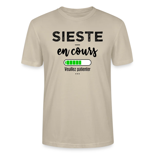 Maquette de T-shirt bio CRAFTER Stanley Stella Unisexe « Sieste en cours, ne pas déranger ! » à personnaliser
