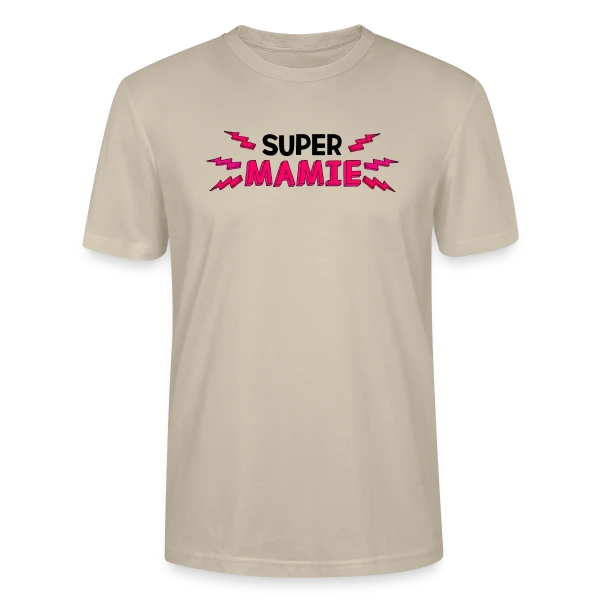 Maquette de T-shirt bio CRAFTER Stanley Stella Unisexe « Super Mamie - Le Cadeau Idéal » à personnaliser