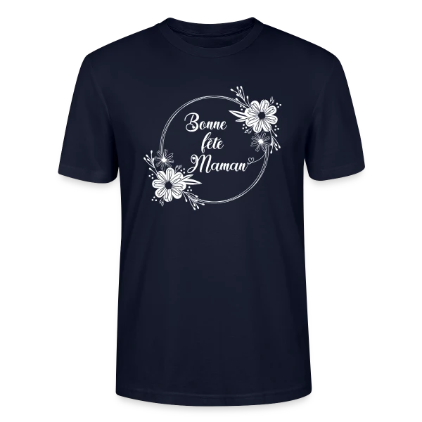 Maquette de T-shirt bio CRAFTER Stanley Stella Unisexe « Bonne Fête Maman - Cadeau Tendresse » à personnaliser