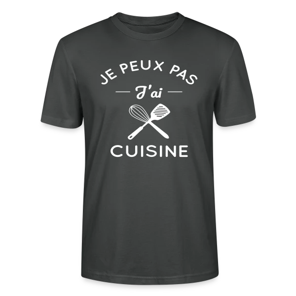 Maquette de T-shirt bio CRAFTER Stanley Stella Unisexe « Humour : Je Peux Pas, J'ai Cuisine ! » à personnaliser