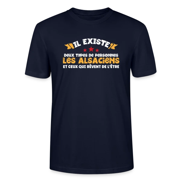 Maquette de T-shirt bio CRAFTER Stanley Stella Unisexe « Les Alsaciens Fiers » à personnaliser