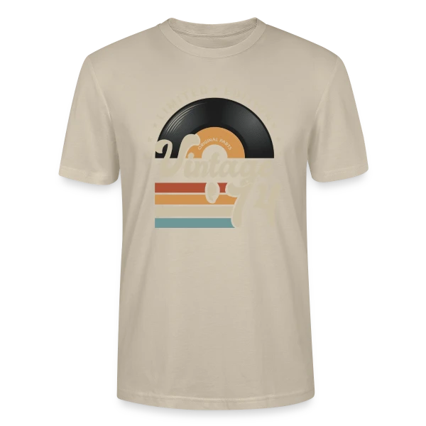 Vinyle Vintage 1974 – Anniversaire 49 ans sur T-shirt bio CRAFTER Stanley Stella Unisexe