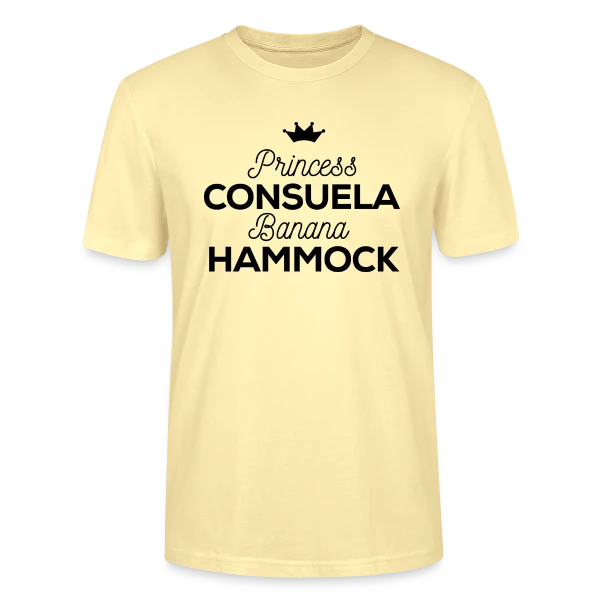 Maquette de T-shirt bio CRAFTER Stanley Stella Unisexe « Princess Consuela Banana Hammock - T-shirt Culte Friends » à personnaliser