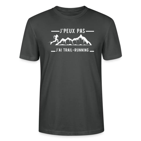 Maquette de T-shirt bio CRAFTER Stanley Stella Unisexe « J'peux pas, j'ai Trail Running ! » à personnaliser