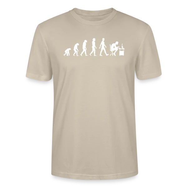 Maquette de T-shirt bio CRAFTER Stanley Stella Unisexe « Évolution du Gamer : Du Singe au Zocker » à personnaliser