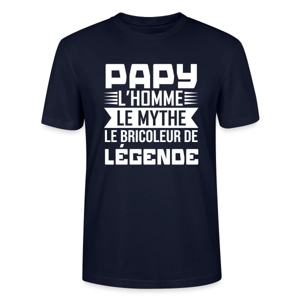 Maquette de T-shirt bio CRAFTER Stanley Stella Unisexe « Papy Bricoleur de Légende » à personnaliser