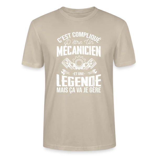 Maquette de T-shirt bio CRAFTER Stanley Stella Unisexe « Mécanicien De Légende : C'est Compliqué, Mais Je Gère ! » à personnaliser