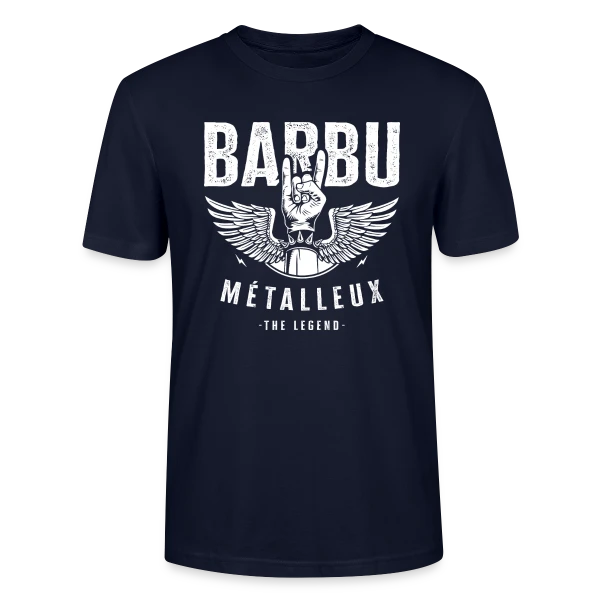Maquette de T-shirt bio CRAFTER Stanley Stella Unisexe « Barbu Métalleux : La Légende » à personnaliser