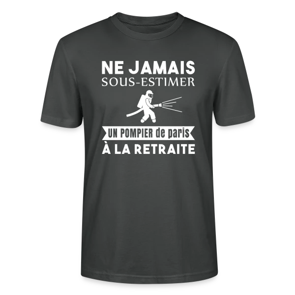 Maquette de T-shirt bio CRAFTER Stanley Stella Unisexe « Pompier de Paris Retraité » à personnaliser