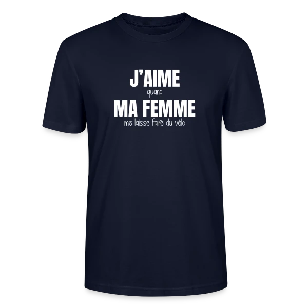 Maquette de T-shirt bio CRAFTER Stanley Stella Unisexe « Vélo, Femme et Liberté » à personnaliser