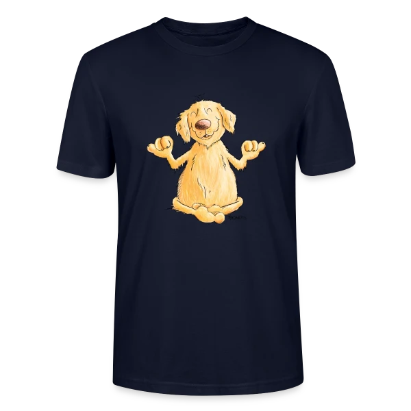 Maquette de T-shirt bio CRAFTER Stanley Stella Unisexe « Golden Retriever Yogi Relax | T-shirt Chien Rigolo » à personnaliser