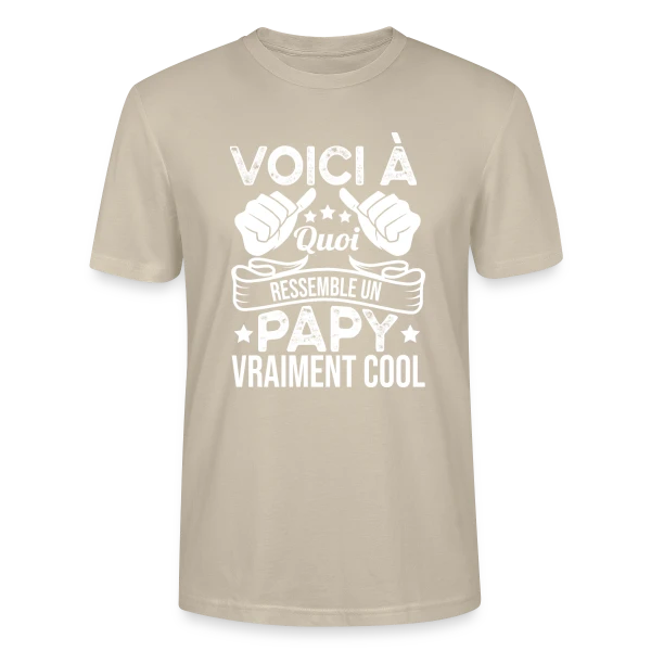 Maquette de T-shirt bio CRAFTER Stanley Stella Unisexe « Mon Papy Vraiment Cool ! » à personnaliser