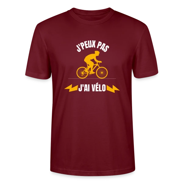 Maquette de T-shirt bio CRAFTER Stanley Stella Unisexe « Je Peux Pas J'ai Vélo » à personnaliser