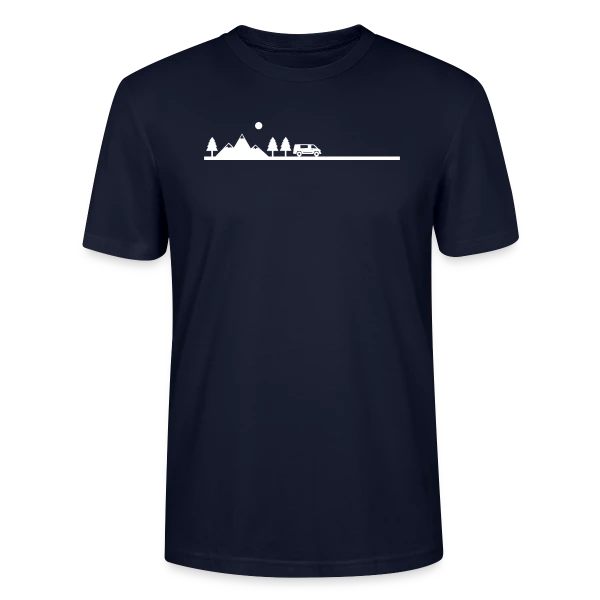 Maquette de T-shirt bio CRAFTER Stanley Stella Unisexe « Aventure Van Life Paysage » à personnaliser