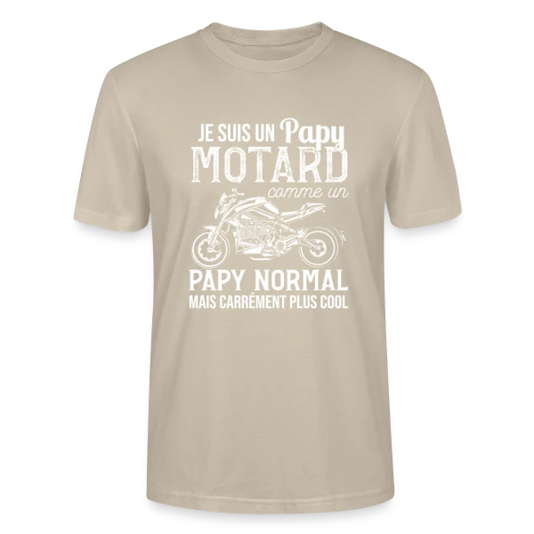 Maquette de T-shirt bio CRAFTER Stanley Stella Unisexe « Papy Motard Cool : Comme un Papy Normal, Mais en Mieux ! » à personnaliser
