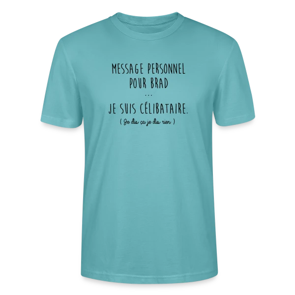 Maquette de T-shirt bio CRAFTER Stanley Stella Unisexe « Humour "Je Suis Célibataire" » à personnaliser