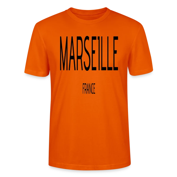 Maquette de T-shirt bio CRAFTER Stanley Stella Unisexe « Marseille France Typographie » à personnaliser