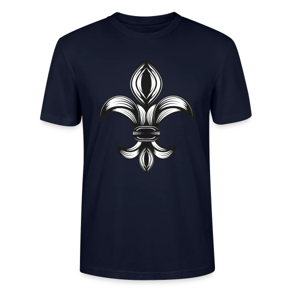 Maquette de T-shirt bio CRAFTER Stanley Stella Unisexe « Fleur de Lys Élégante - Symbole Royal » à personnaliser