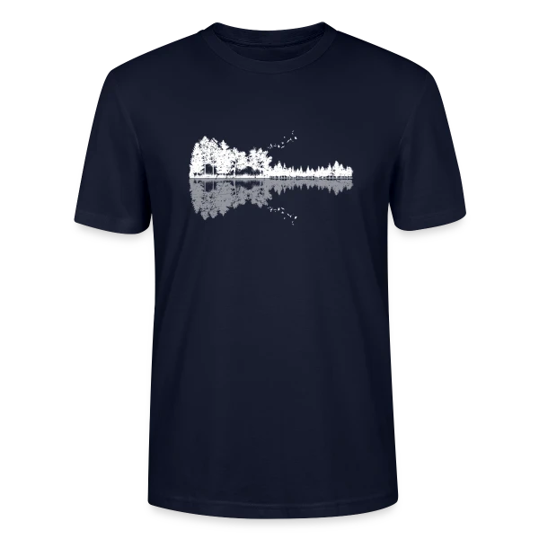 Maquette de T-shirt bio CRAFTER Stanley Stella Unisexe « Guitare Nature Silhouette : Mélodie Forestière et Animale » à personnaliser