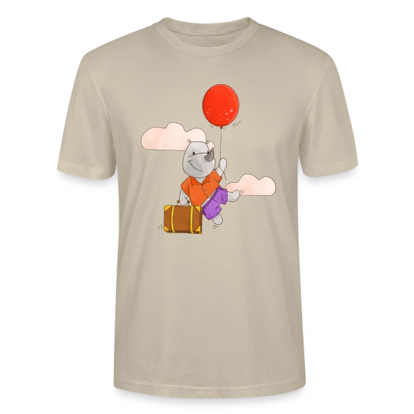 Maquette de T-shirt bio CRAFTER Stanley Stella Unisexe « Rhinocéros Volant Ballon » à personnaliser