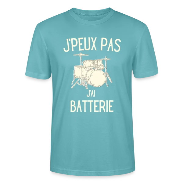Maquette de T-shirt bio CRAFTER Stanley Stella Unisexe « J'peux Pas J'ai Batterie » à personnaliser