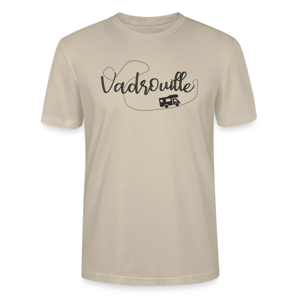 Maquette de T-shirt bio CRAFTER Stanley Stella Unisexe « Humour Camping-Car en Vadrouille: Le Pilote Retraité » à personnaliser
