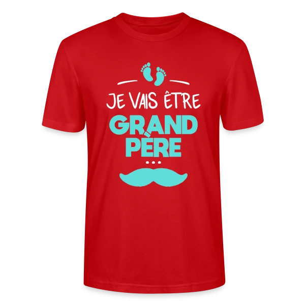 Maquette de T-shirt bio CRAFTER Stanley Stella Unisexe « 'Je Vais Être Grand-Père' - Annonce Fierté Bébé » à personnaliser